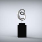 Eternity 138cm Silver Contemporary Sculpture on Pedestal