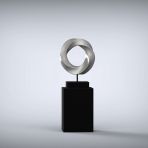Eternal 125cm Silver Contemporary Sculpture on Pedestal