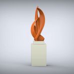 Perpetual 159cm Orange Contemporary Sculpture on Pedestal