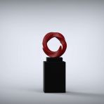 Halo 115cm Red Contemporary Sculpture on Pedestal