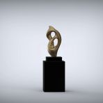 Evolution 127cm Gold Contemporary Sculpture on Pedestal