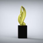 Perpetual 152cm Yellow Contemporary Sculpture on Pedestal