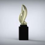 Perpetual 159cm Champagne Contemporary Sculpture on Pedestal