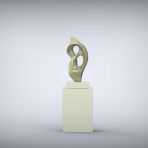 Evolution 127cm Champagne Contemporary Sculpture on Pedestal