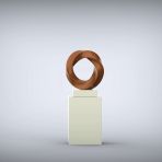 Halo 115cm Copper Contemporary Sculpture on Pedestal