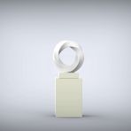 Halo 115cm White Contemporary Sculpture on Pedestal