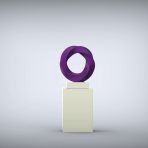 Halo 115cm Violet Contemporary Sculpture on Pedestal