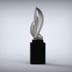 Perpetual 159cm Silver Contemporary Sculpture on Pedestal