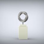 Eternal 125cm Silver Contemporary Sculpture on Pedestal