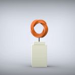 Eternal 125cm Orange Contemporary Sculpture on Pedestal