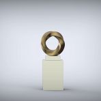 Halo 115cm Gold Contemporary Sculpture on Pedestal
