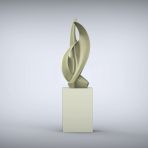 Perpetual 152cm Champagne Contemporary Sculpture on Pedestal