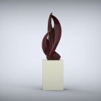 Perpetual 152cm Claret Contemporary Sculpture on Pedestal