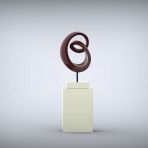 Eternity 138cm Claret Contemporary Sculpture on Pedestal