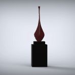 Nucleus 160cm Claret Contemporary Sculpture on Pedestal