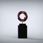 Eternal 125cm Claret Contemporary Sculpture on Pedestal