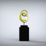 Eternity 138cm Yellow Contemporary Sculpture on Pedestal