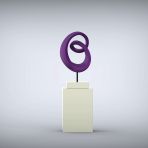 Eternity 138cm Violet Contemporary Sculpture on Pedestal